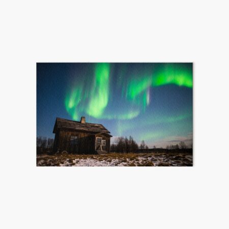 Northern Lights Over a Ruined House Art Board Print