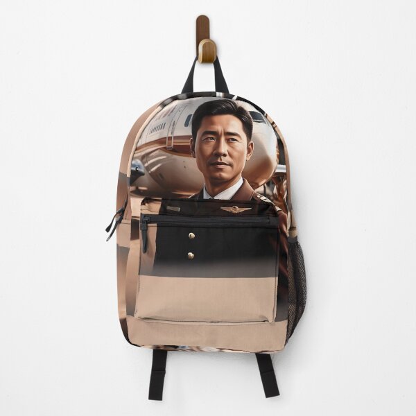 Item preview, Airplane with Handsome Asian Pilot - Aviation Art designed and sold by EMairplanes.