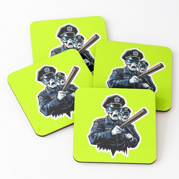Item preview, Bad Swearing Policeman Baton Skeleton Mask Zombie designed and sold by Kia Blaze.