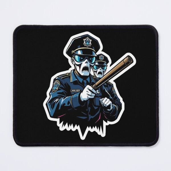 Item preview, Bad Swearing Policeman Baton Skeleton Mask Zombie designed and sold by Kia Blaze.