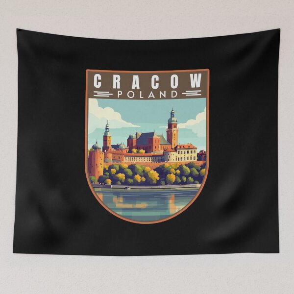 Item preview, Cracow in Poland Vintage Travel Art Landscape designed and sold by MaateoDesign.
