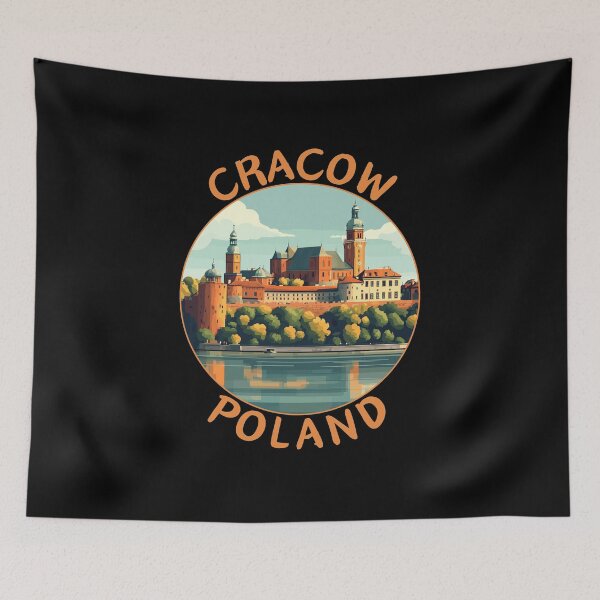 Item preview, Cracow in Poland Retro Travel Art Badge designed and sold by MaateoDesign.