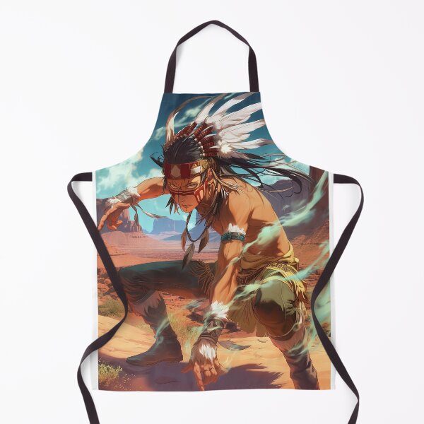Item preview, Native American anime man in the Canyons designed and sold by TheArtistOf2022.