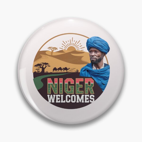 Item preview, Niger Welcomes Flag Map  Niamey, Sahara desert designed and sold by AnimalsDH305.