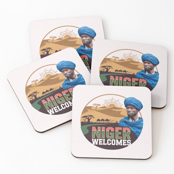 Item preview, Niger Welcomes Flag Map  Niamey, Sahara desert designed and sold by AnimalsDH305.