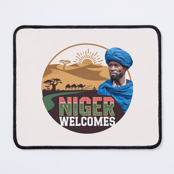 Item preview, Niger Welcomes Flag Map Niamey, Sahara desert designed and sold by AnimalsDH305.