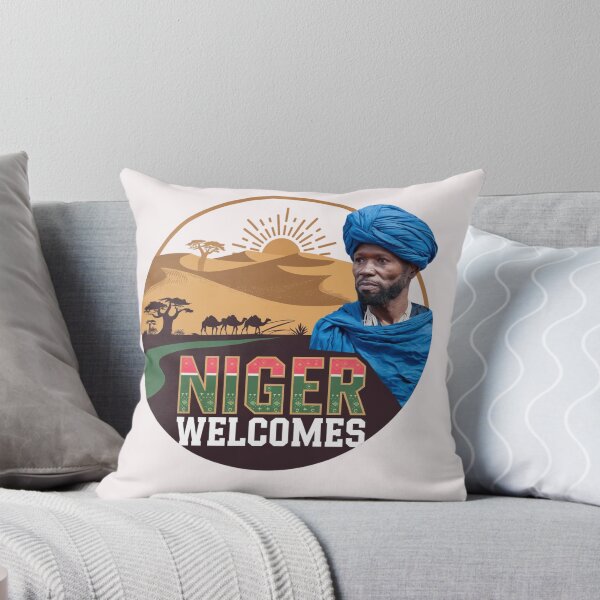 Item preview, Niger Welcomes Flag Map  Niamey, Sahara desert designed and sold by AnimalsDH305.