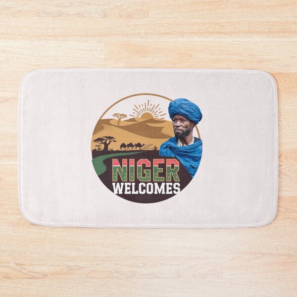 Item preview, Niger Welcomes Flag Map  Niamey, Sahara desert designed and sold by AnimalsDH305.