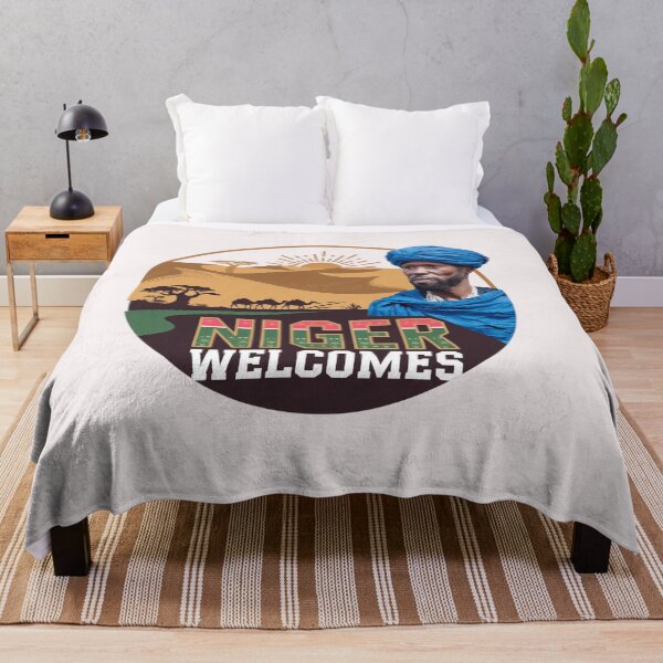 Item preview, Niger Welcomes Flag Map  Niamey, Sahara desert designed and sold by AnimalsDH305.