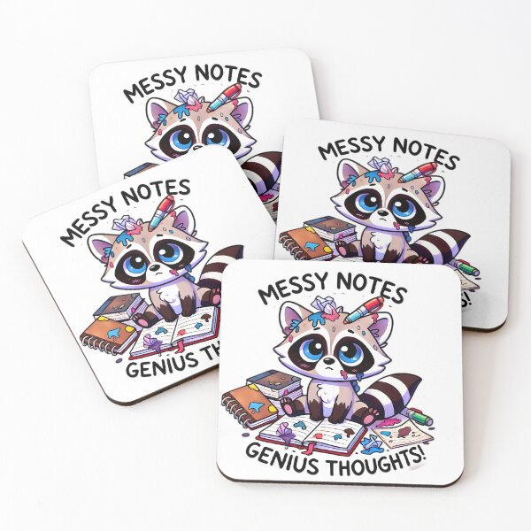Item preview, Cute Raccoon with Messy Genius Notes designed and sold by Zatch-Bell.