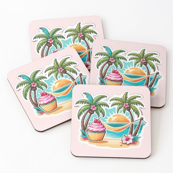 Item preview, Summery Cupcake with Island Paradise Details designed and sold by DigitalGemShop.