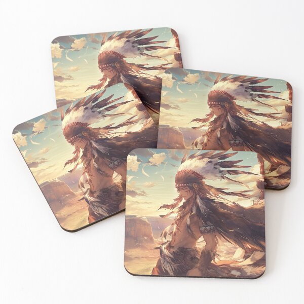 Item preview, Native American anime man in the Canyons designed and sold by TheArtistOf2022.