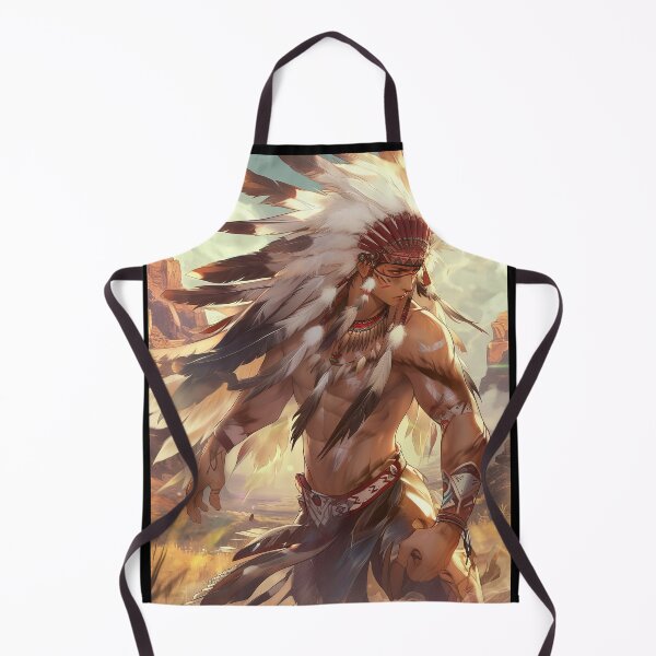 Item preview, Native American anime man in the Canyons designed and sold by TheArtistOf2022.