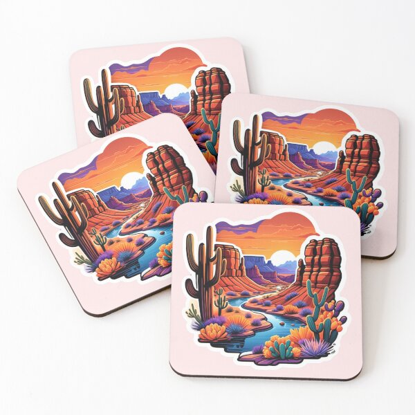 Item preview, Vibrant Desert Canyon and Sunset Illustration designed and sold by DigitalGemShop.