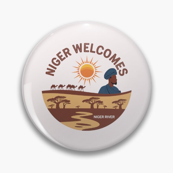 Item preview, Niger Welcomes Flag Map  Niamey, Sahara desert designed and sold by AnimalsDH305.