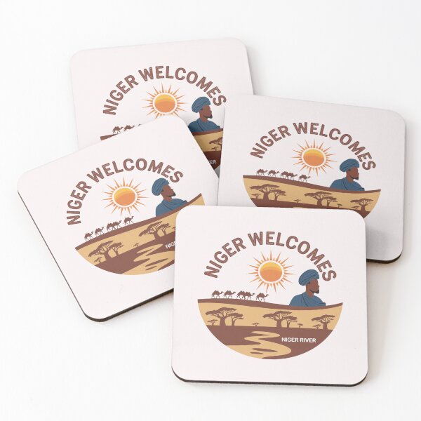 Item preview, Niger Welcomes Flag Map  Niamey, Sahara desert designed and sold by AnimalsDH305.