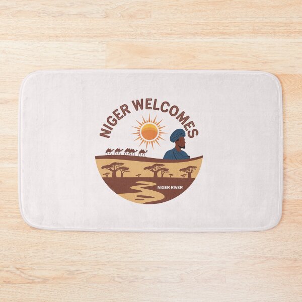 Item preview, Niger Welcomes Flag Map  Niamey, Sahara desert designed and sold by AnimalsDH305.