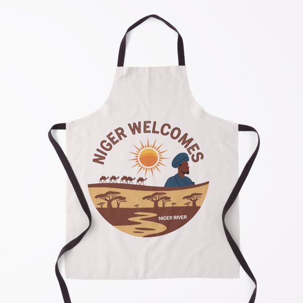 Item preview, Niger Welcomes Flag Map  Niamey, Sahara desert designed and sold by AnimalsDH305.