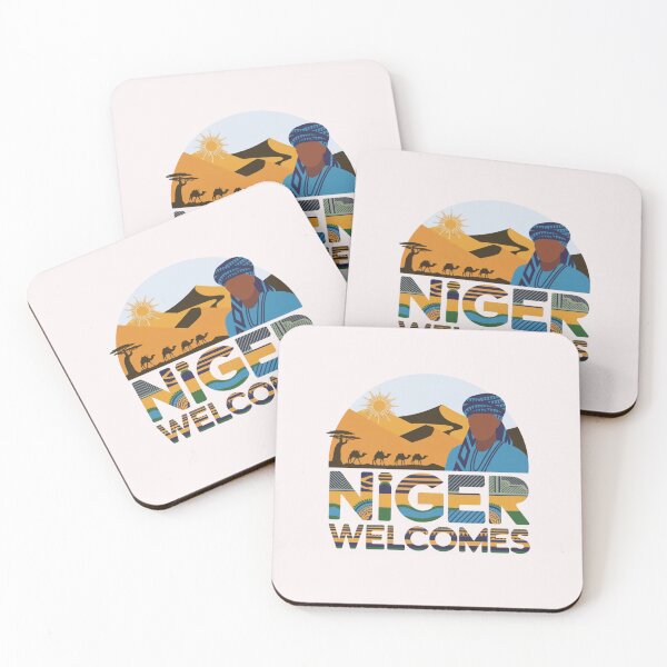 Item preview, Niger Welcomes Flag Map  Niamey, Sahara desert designed and sold by AnimalsDH305.