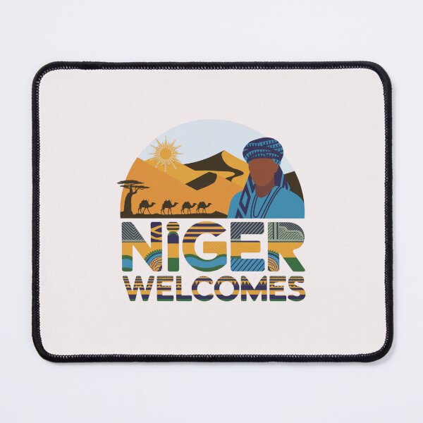 Item preview, Niger Welcomes Flag Map  Niamey, Sahara desert designed and sold by AnimalsDH305.