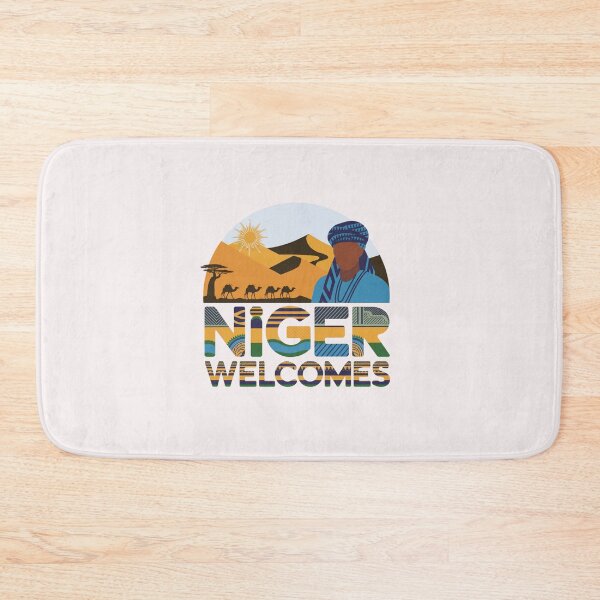 Item preview, Niger Welcomes Flag Map  Niamey, Sahara desert designed and sold by AnimalsDH305.