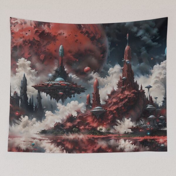 Item preview, The Red City In Space designed and sold by DigitalHeadache.