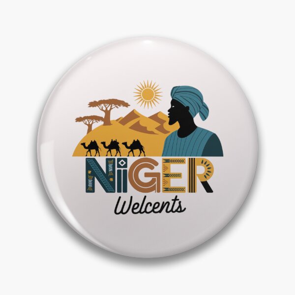Item preview, Niger Welcomes Flag Map  Niamey, Sahara desert designed and sold by AnimalsDH305.