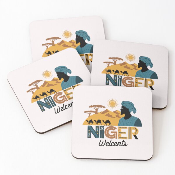 Item preview, Niger Welcomes Flag Map  Niamey, Sahara desert designed and sold by AnimalsDH305.