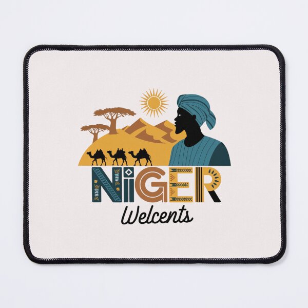 Item preview, Niger Welcomes Flag Map  Niamey, Sahara desert designed and sold by AnimalsDH305.
