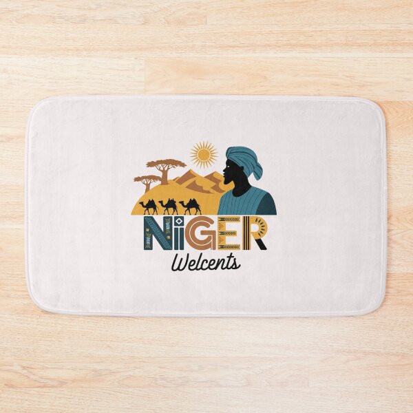 Item preview, Niger Welcomes Flag Map  Niamey, Sahara desert designed and sold by AnimalsDH305.