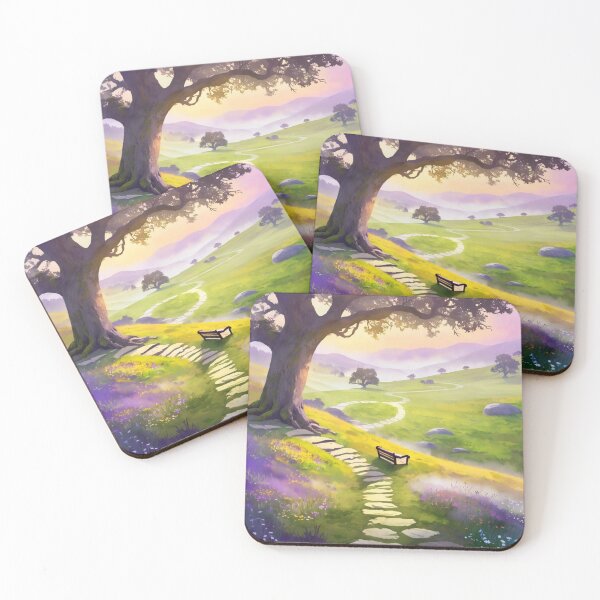 Item preview, Whimsical Pathway with Tree and Bench - Peaceful Inspiration designed and sold by DigitalGemShop.