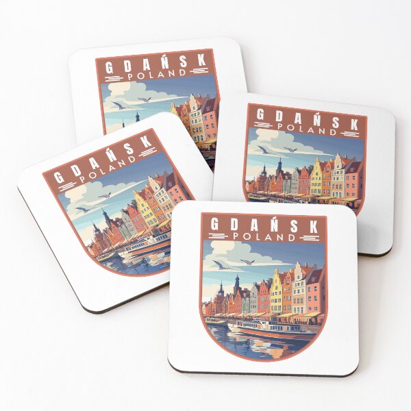 Item preview, Gdańsk in Pomeranian Poland Vintage Travel Art Emblem designed and sold by MaateoDesign.