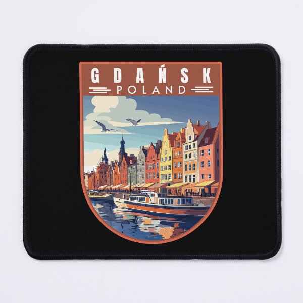 Item preview, Gdańsk in Pomeranian Poland Vintage Travel Art Emblem designed and sold by MaateoDesign.