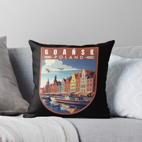 Item preview, Gdańsk in Pomeranian Poland Vintage Travel Art Emblem designed and sold by MaateoDesign.