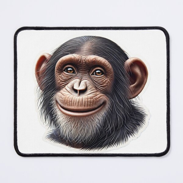 Item preview,  "Realistic Smiling Chimpanzee Sticker Design" designed and sold by ForFamily1120.