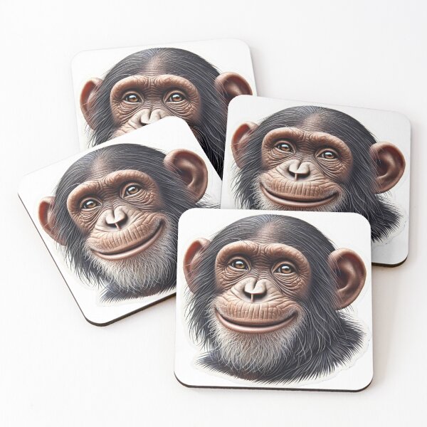 Item preview,  "Realistic Smiling Chimpanzee Sticker Design" designed and sold by ForFamily1120.