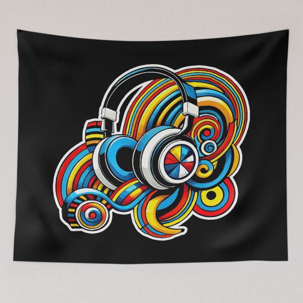 Item preview, Vibrant Headphones Design - Music Lover's Artistic Style designed and sold by DrawHandArt.