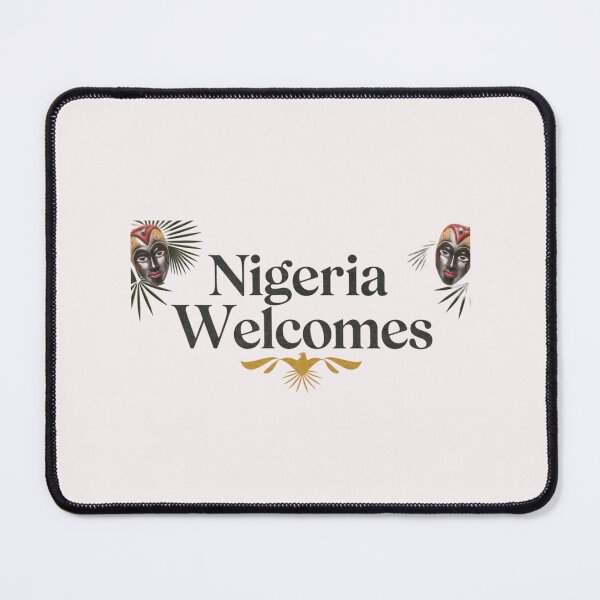 Item preview, Nigeria Welcomes Flag Map  Abuja, Lagos, Niger River designed and sold by AnimalsDH305.
