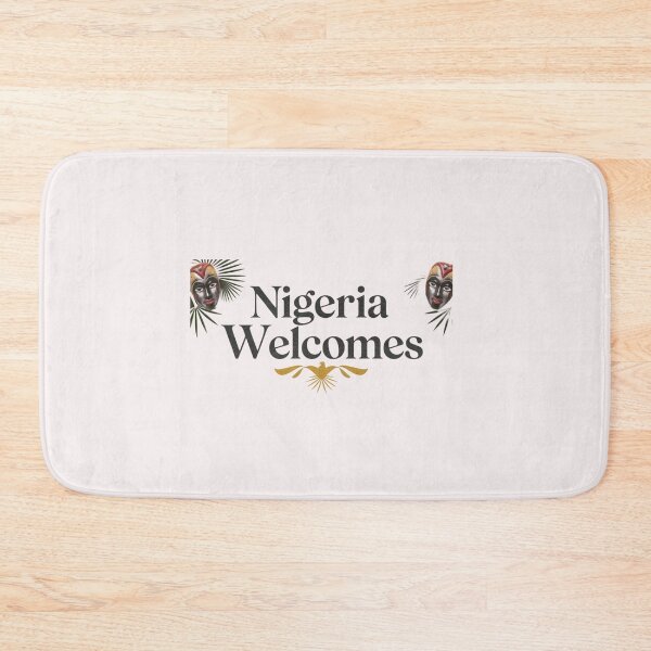 Item preview, Nigeria Welcomes Flag Map  Abuja, Lagos, Niger River designed and sold by AnimalsDH305.