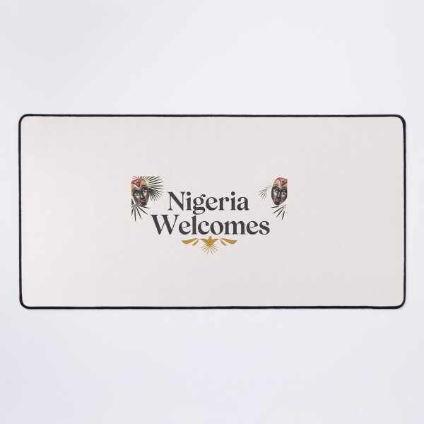 Item preview, Nigeria Welcomes Flag Map  Abuja, Lagos, Niger River designed and sold by AnimalsDH305.