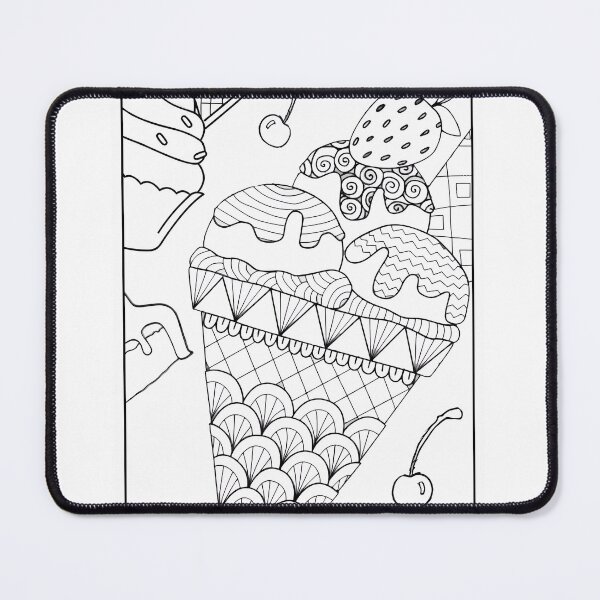 Item preview, Yummy Ice Cream Coloring Page Pattern designed and sold by DavidColoring.