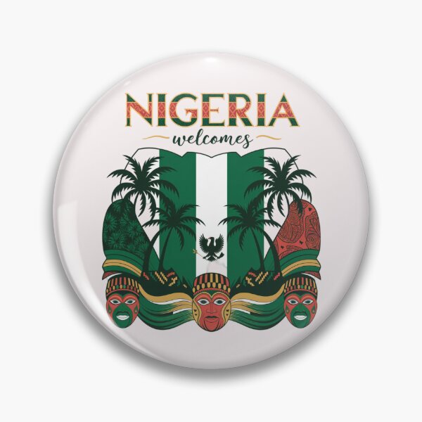 Item preview, Nigeria Welcomes Flag Map  Abuja, Lagos, Niger River designed and sold by AnimalsDH305.