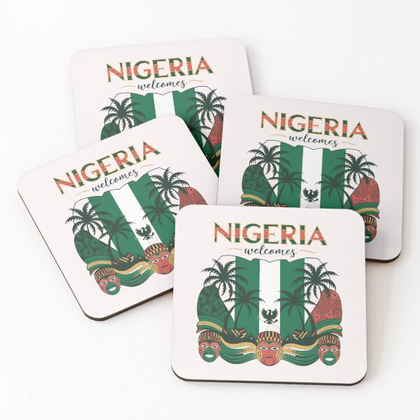 Item preview, Nigeria Welcomes Flag Map  Abuja, Lagos, Niger River designed and sold by AnimalsDH305.
