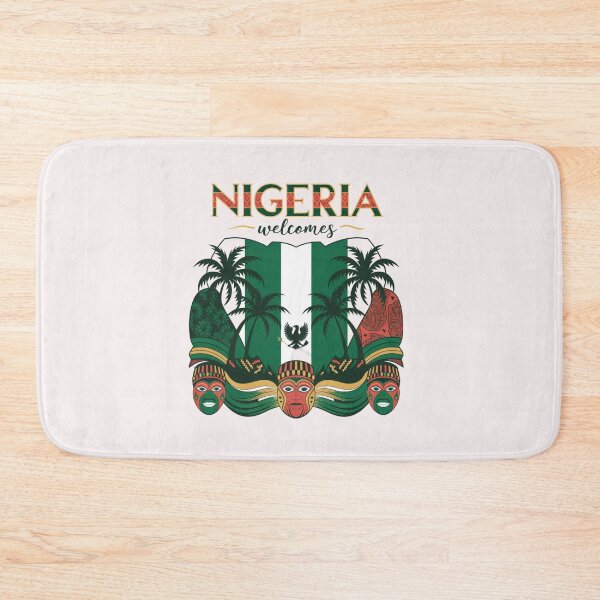 Item preview, Nigeria Welcomes Flag Map  Abuja, Lagos, Niger River designed and sold by AnimalsDH305.