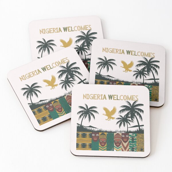 Item preview, Nigeria Welcomes Flag Map  Abuja, Lagos, Niger River designed and sold by AnimalsDH305.
