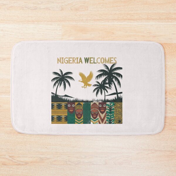 Item preview, Nigeria Welcomes Flag Map  Abuja, Lagos, Niger River designed and sold by AnimalsDH305.