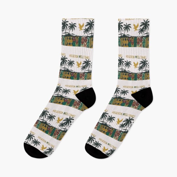 Item preview, Nigeria Welcomes Flag Map  Abuja, Lagos, Niger River designed and sold by AnimalsDH305.