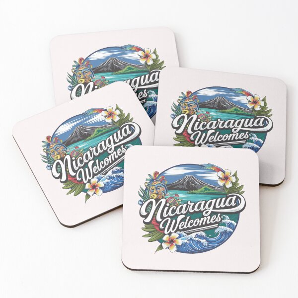 Item preview, Nicaragua Welcomes Flag Map  Managua, Lake Nicaragua designed and sold by AnimalsDH305.