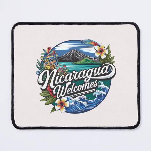 Item preview, Nicaragua Welcomes Flag Map Managua, Lake Nicaragua designed and sold by AnimalsDH305.