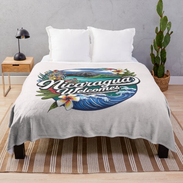 Item preview, Nicaragua Welcomes Flag Map  Managua, Lake Nicaragua designed and sold by AnimalsDH305.